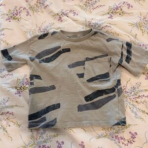 Zara Kids Gray and Black Patterned Tee